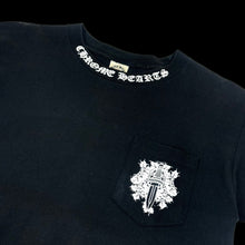 Load image into Gallery viewer, 2000s chrome hearts dagger pocket neck logo tee
