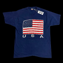 Load image into Gallery viewer, 90s american flag usa sequin + rhinestone tee
