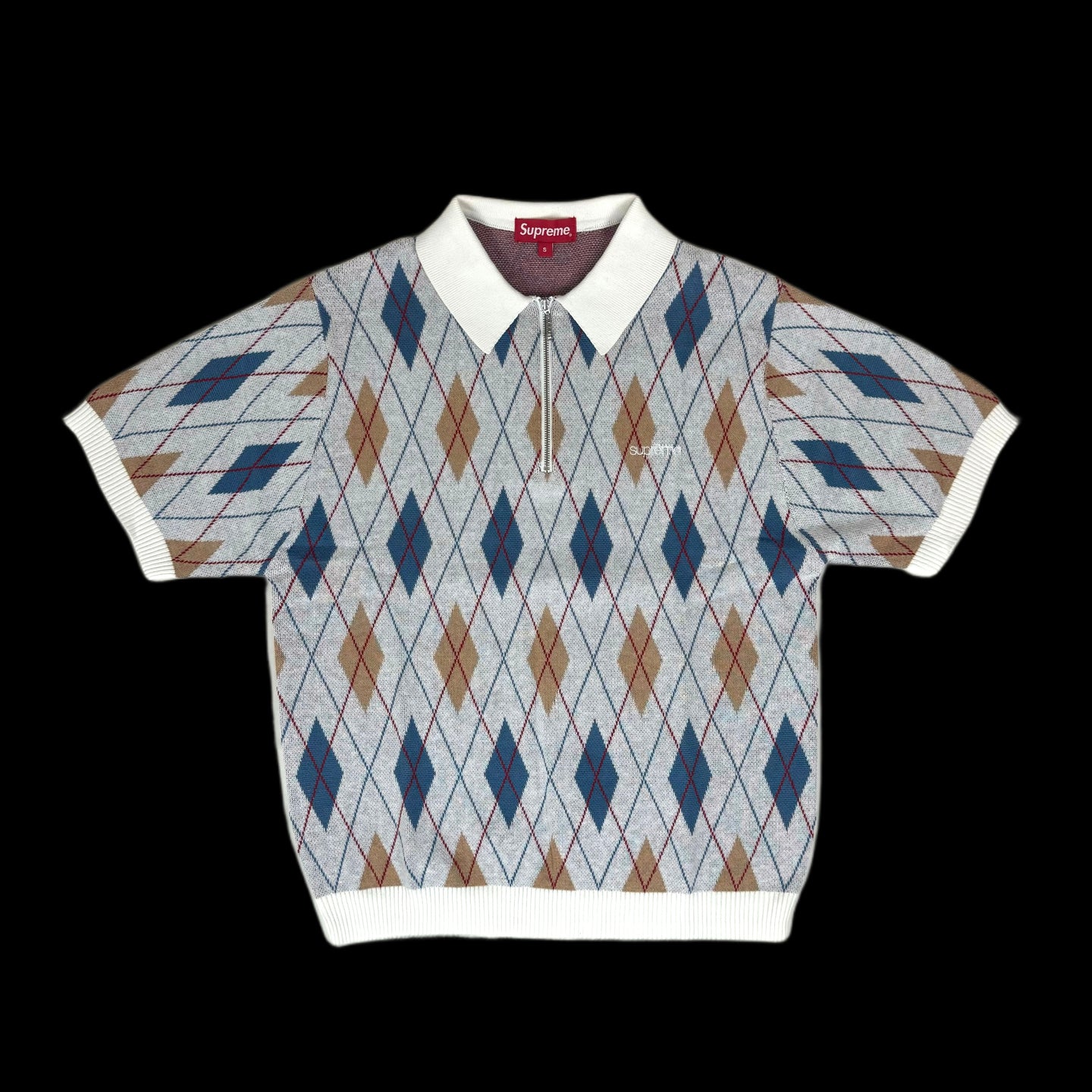 2021 supreme argyle zip polo