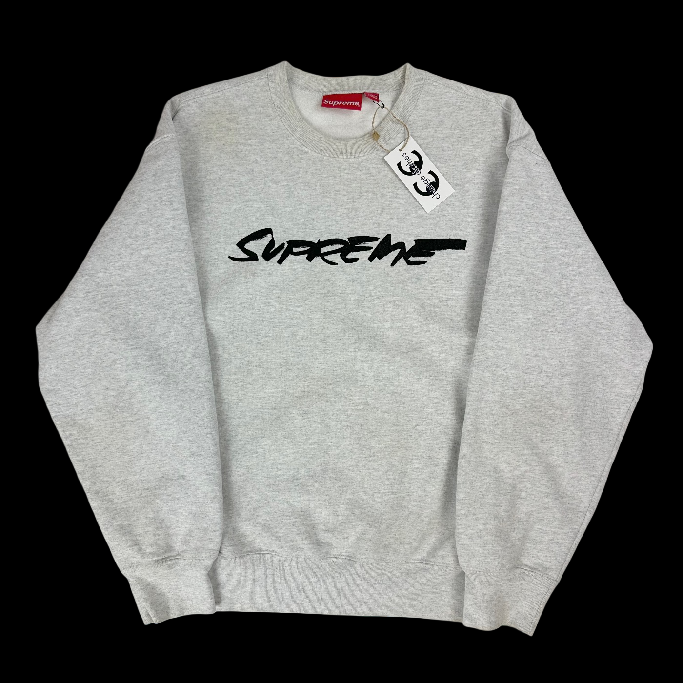 2020 supreme futura logo crewneck ash grey