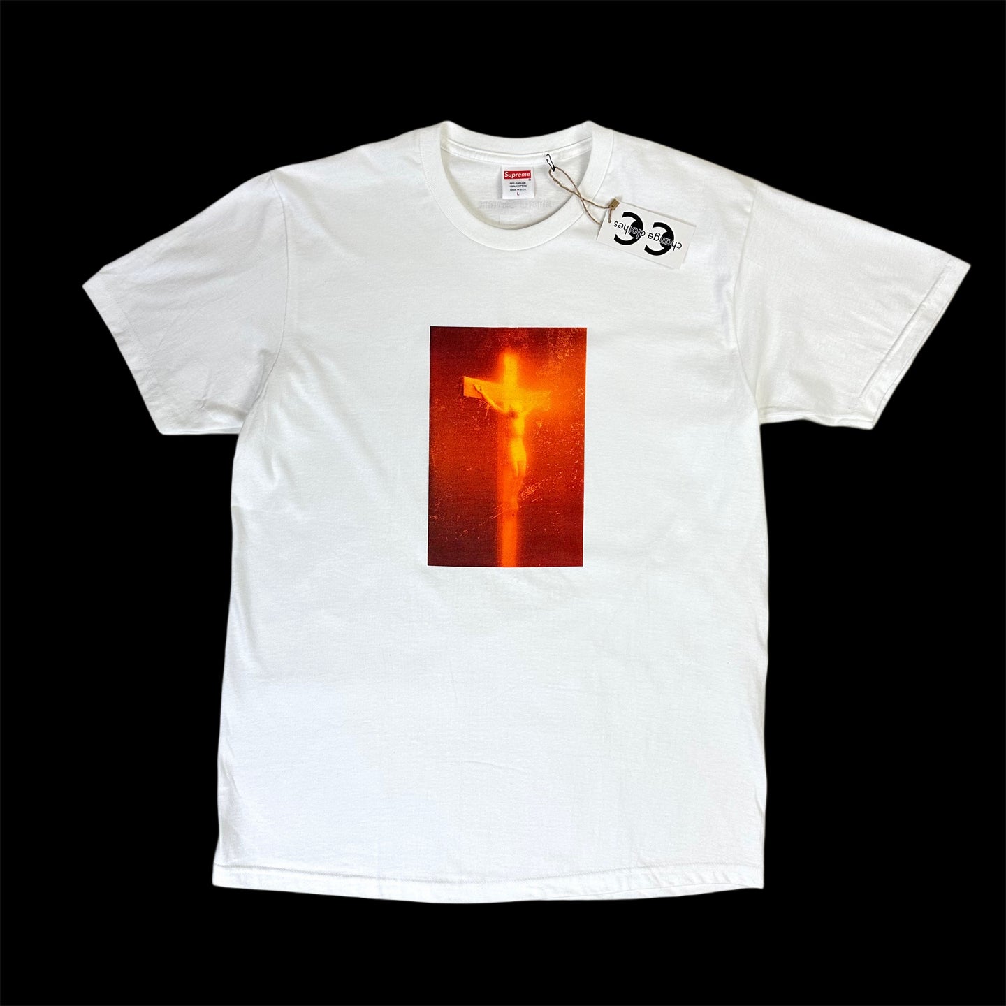 2017 supreme piss christ tee white