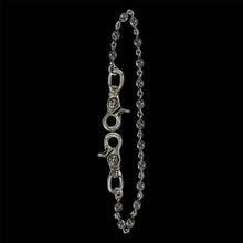 Load image into Gallery viewer, chrome hearts cross ball wallet chain .925 sterling silver double lobster clip
