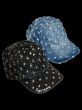Load image into Gallery viewer, 2026 supreme hole punch rhinestone denim cap
