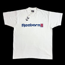 Load image into Gallery viewer, early 90s reeborn reebok parody jesus cross tee
