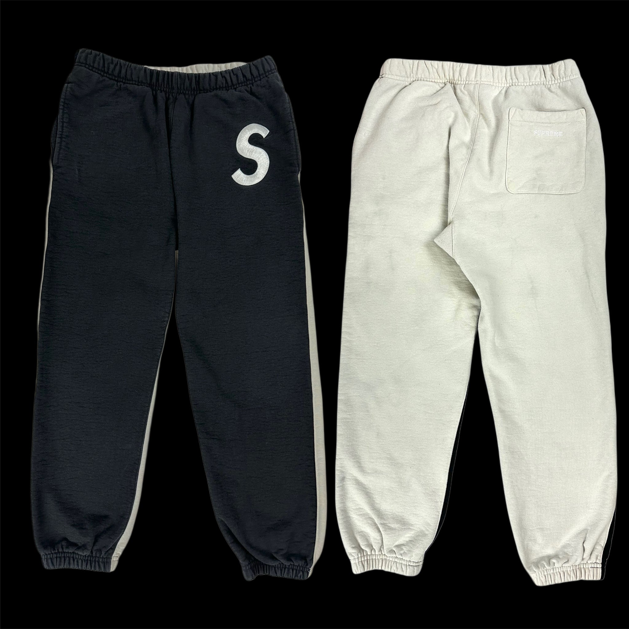 2021 supreme s logo split sweatpants – change clothes