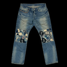 Load image into Gallery viewer, 2011 hysteric glamour patchwork knee selvedge jeans
