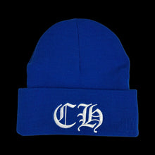 Load image into Gallery viewer, chrome hearts watch cap beanie blue ch logo + spellout
