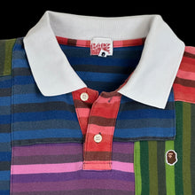 Load image into Gallery viewer, 2006 bape striped patchwork polo super shrunk
