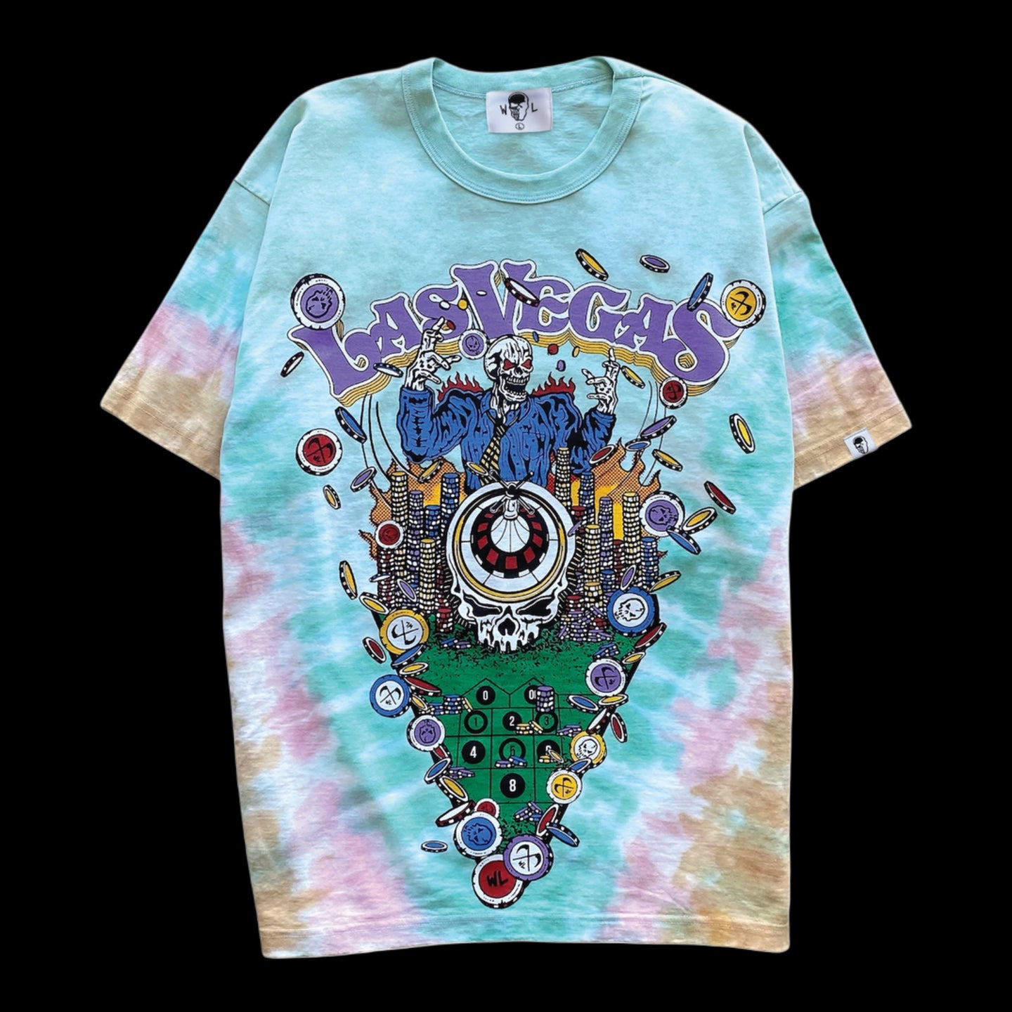 2023 warren lotas vegas roulette tie dye tee