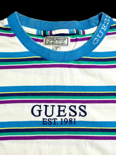 Load image into Gallery viewer, guess multi stripe emb collar logo tee
