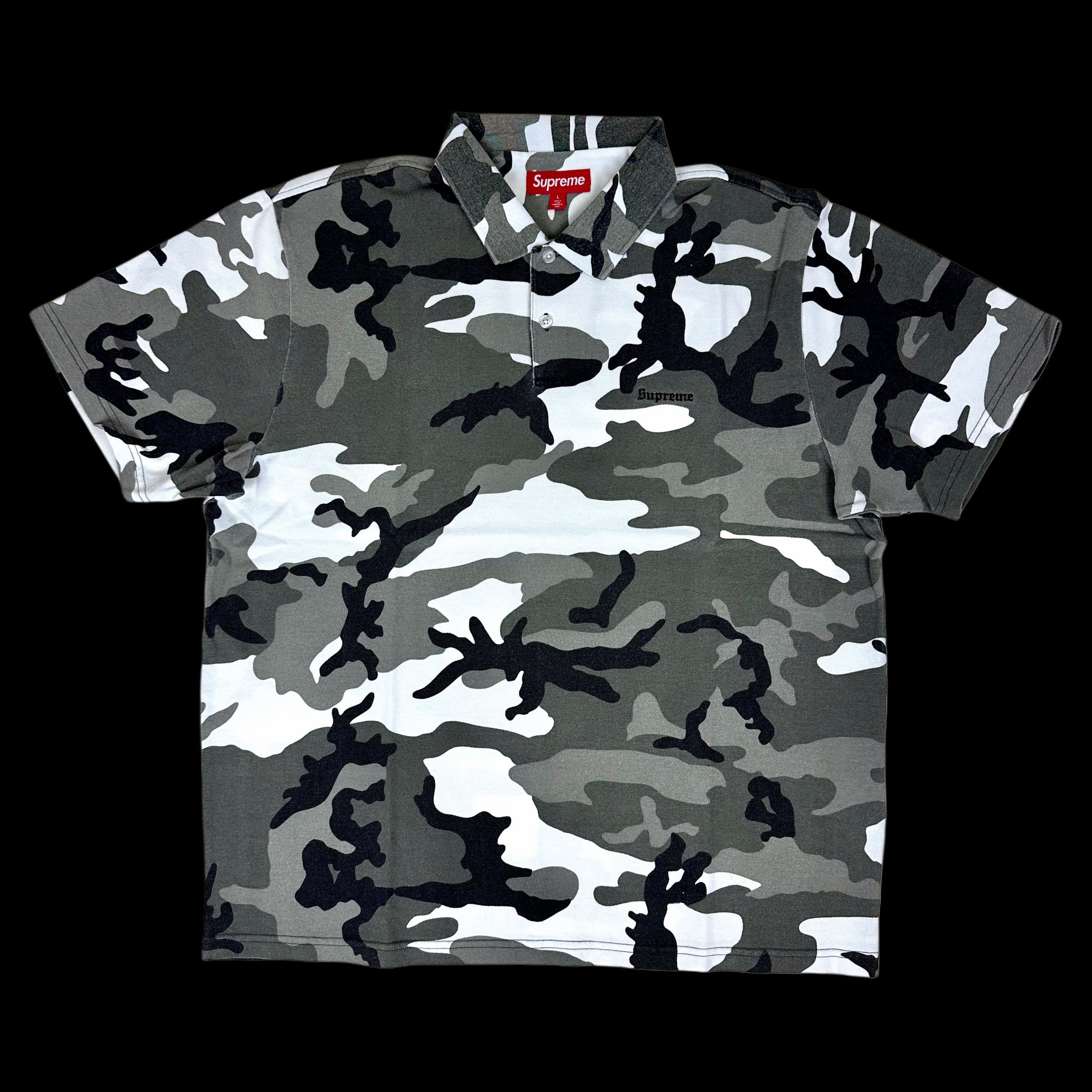 2025 supreme washed camo pique polo – change clothes