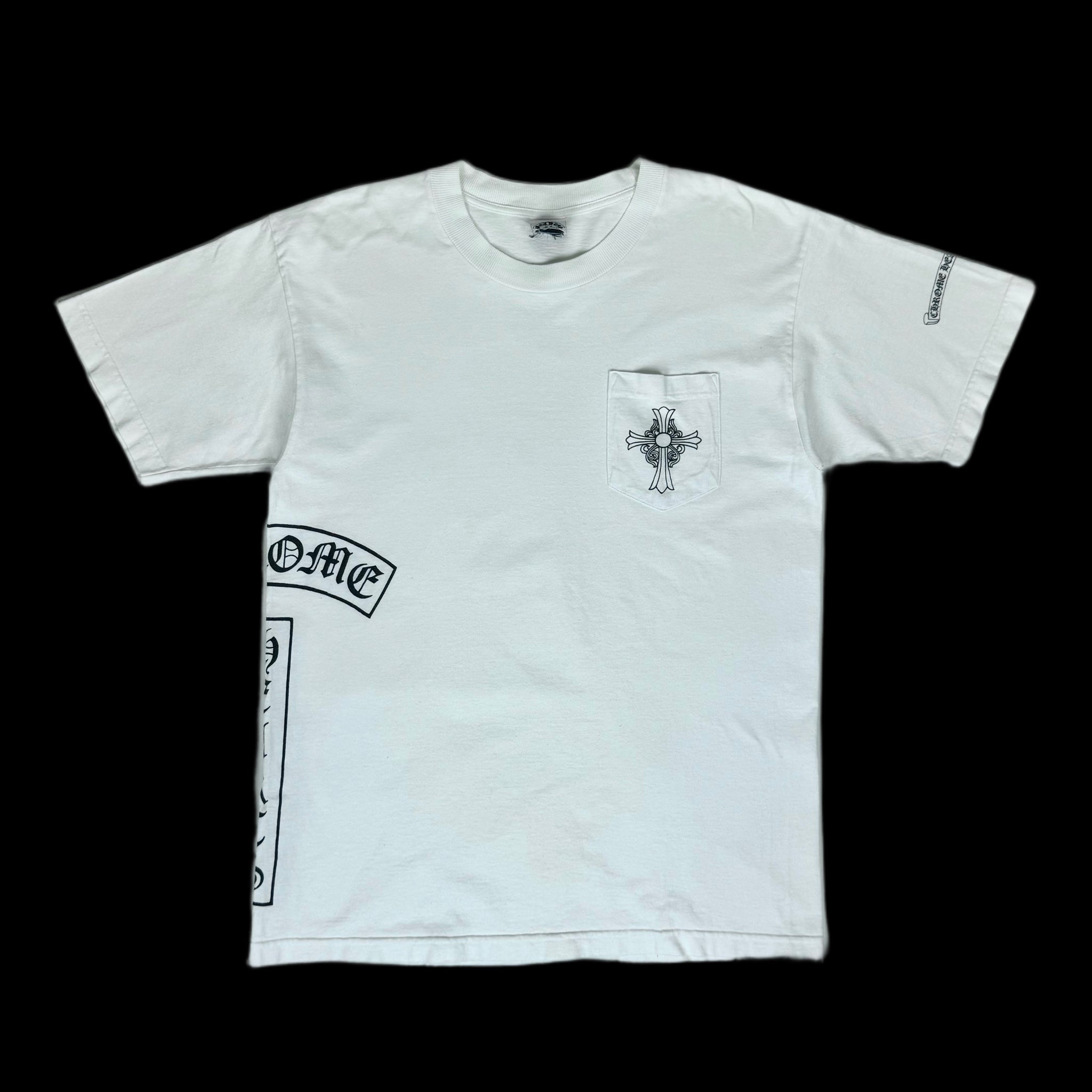 1990s chrome hearts cross pocket t bar side tee white – change clothes