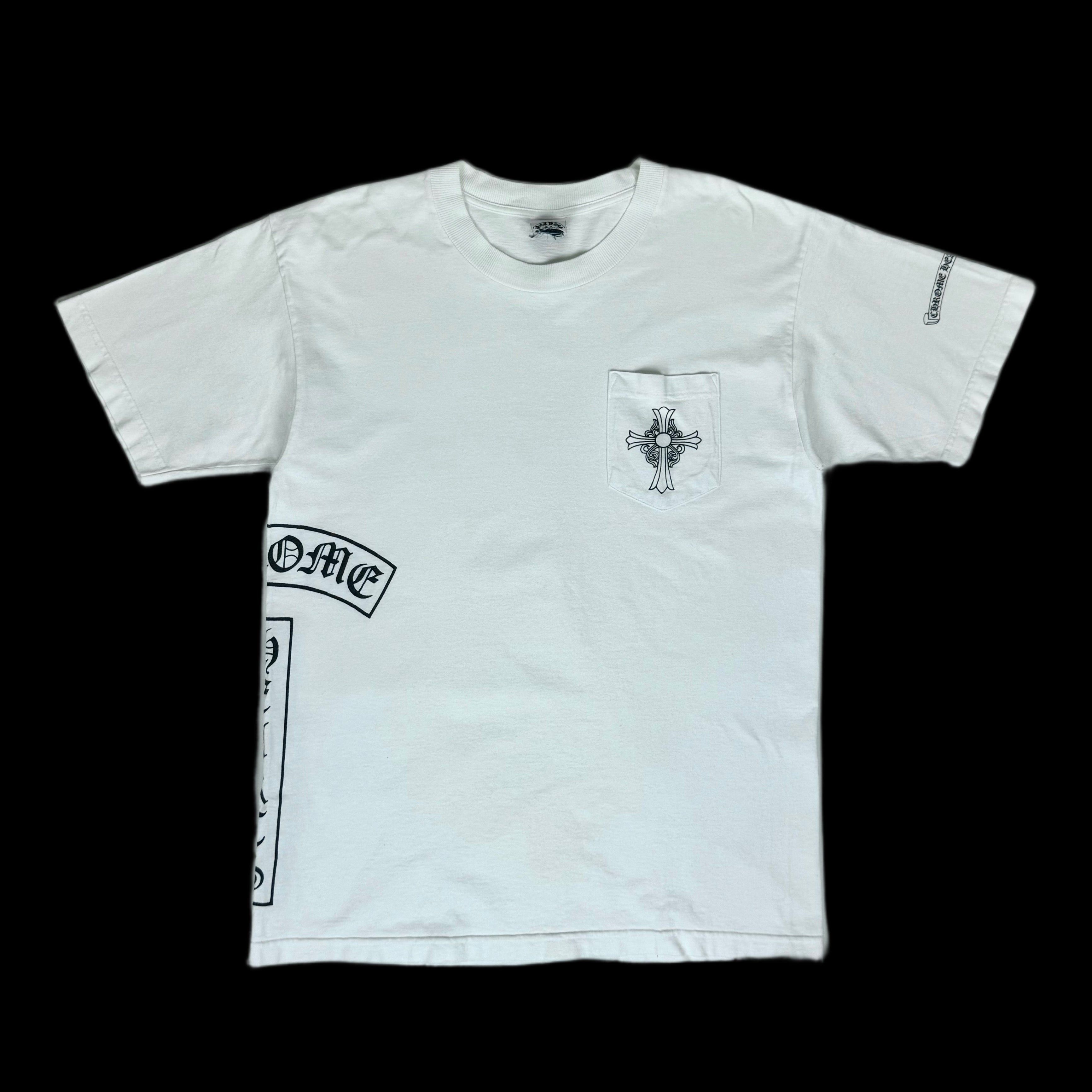 1990s chrome hearts cross pocket t bar side tee white – change clothes