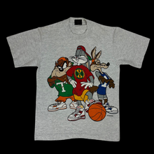 Load image into Gallery viewer, 1993 looney tunes bugs taz wile e basketball mirror print tee
