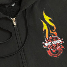 Load image into Gallery viewer, harley davidson tribal flames zip up hoodie pig trail arkansas

