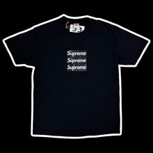 Load image into Gallery viewer, asspizza // supreme triple box logo tee black
