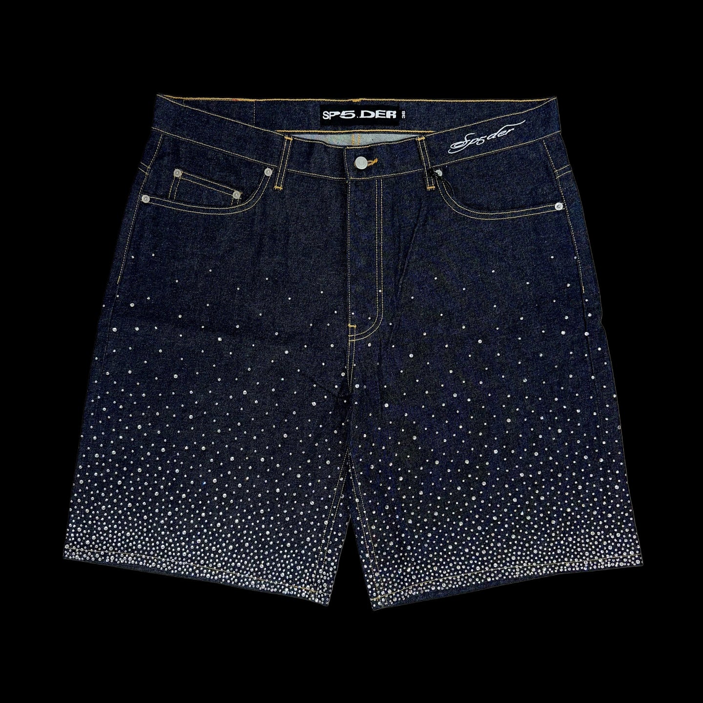 2025 spider star dust denim shorts jorts