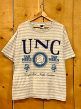 Load image into Gallery viewer, 1990s UNC tarheels crest striped tee

