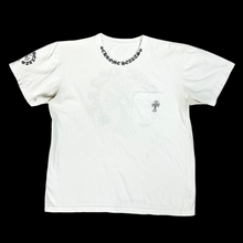 Load image into Gallery viewer, late 2010s chrome hearts single cross arc + neck logo tee
