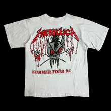 Load image into Gallery viewer, 1994 metallica summer shit tour blood tee white
