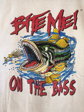 Load image into Gallery viewer, late 90s bite me on the bass tee phx az
