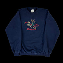 Load image into Gallery viewer, 90s budweiser happy holidays embroidered sweatshirt
