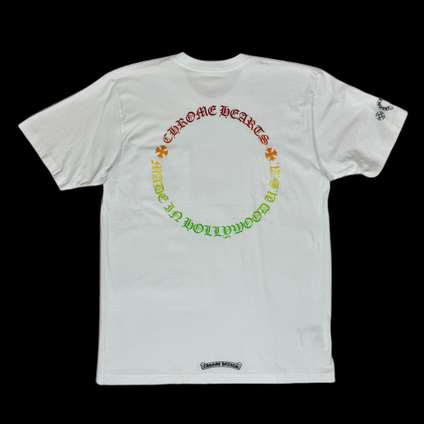 chrome hearts gradient circle logo tee white