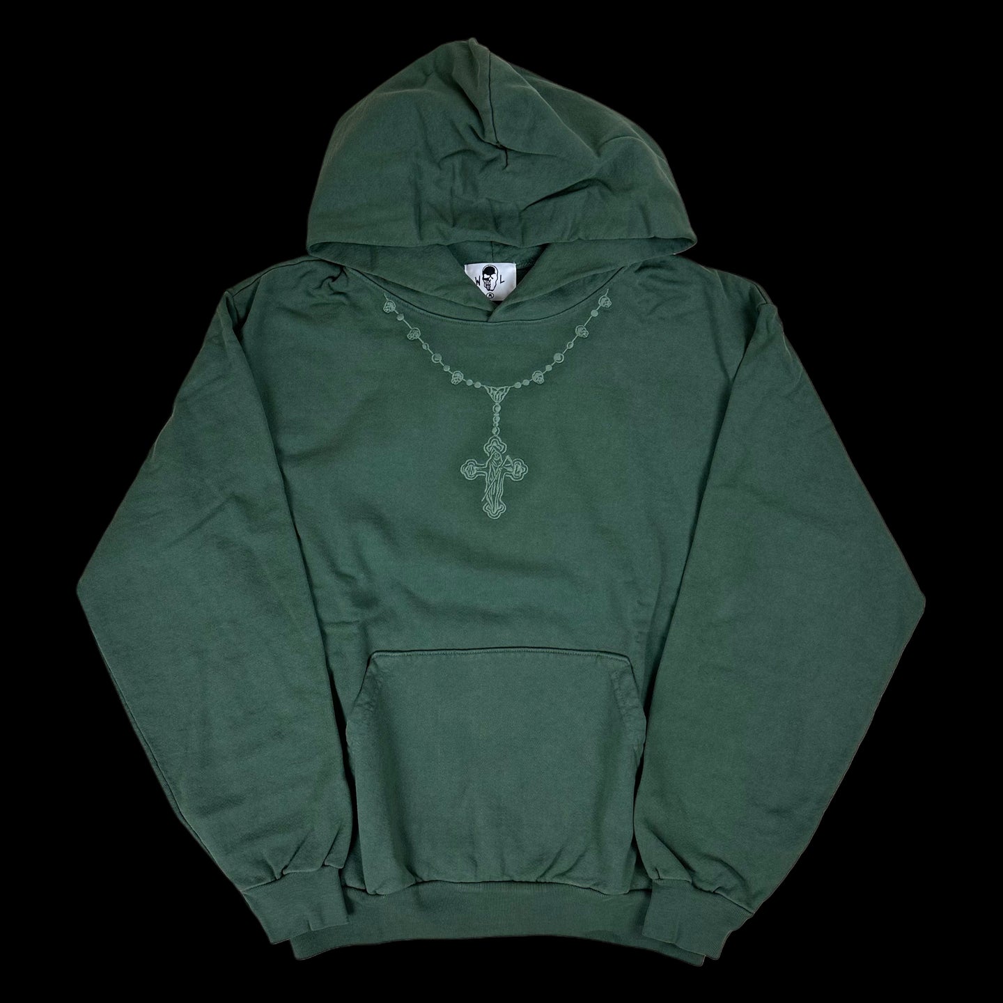 2023 warren lotas rosary hoodie myrtle green