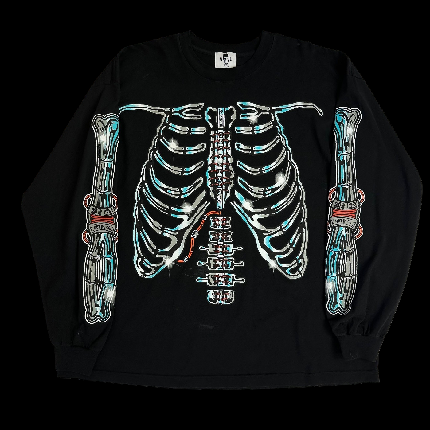 warren lotas endura skeleton chrome bones l/s