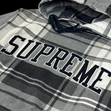 Load image into Gallery viewer, 2014 supreme plaid arc logo hoodie
