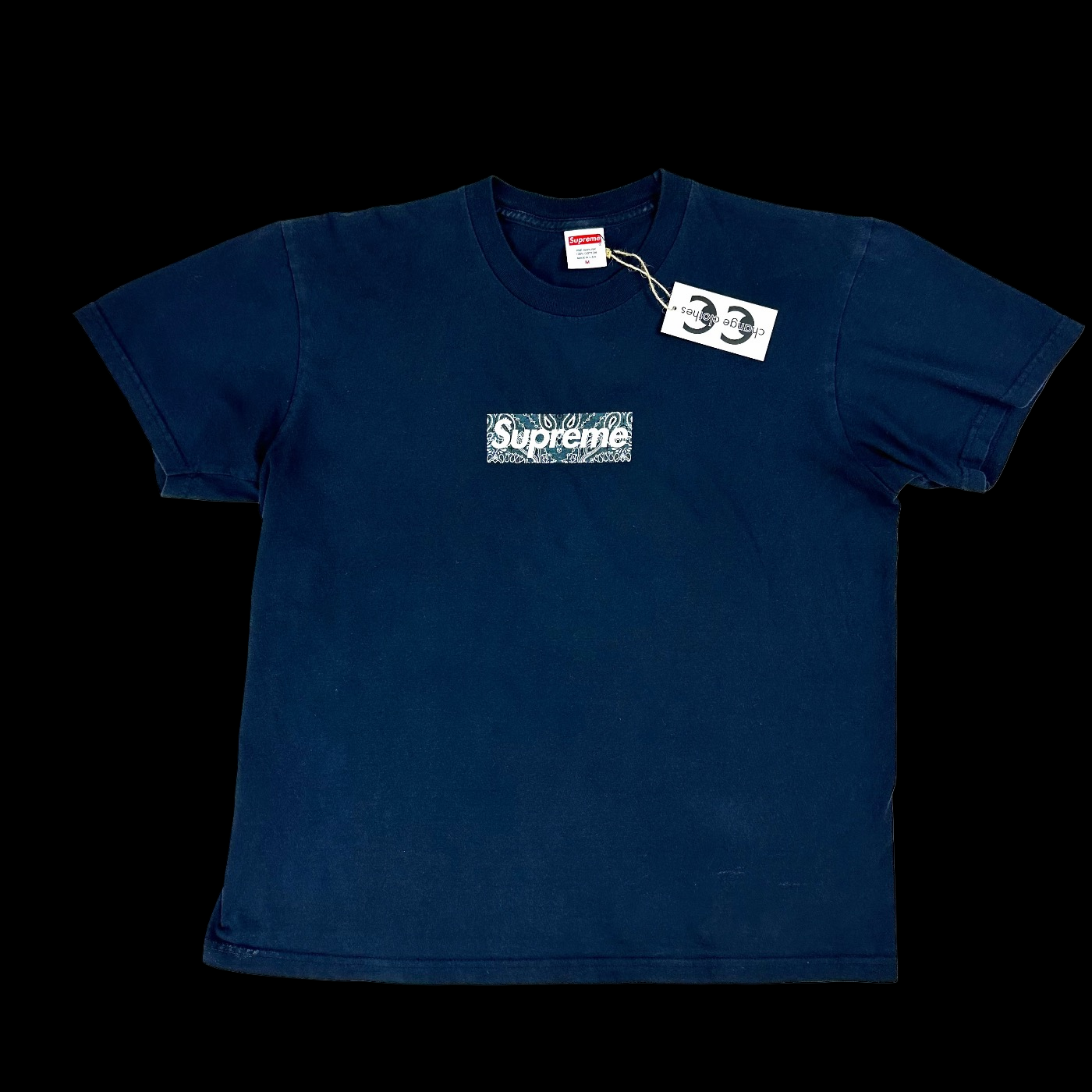 2021 supreme bandana box logo tee navy – change clothes