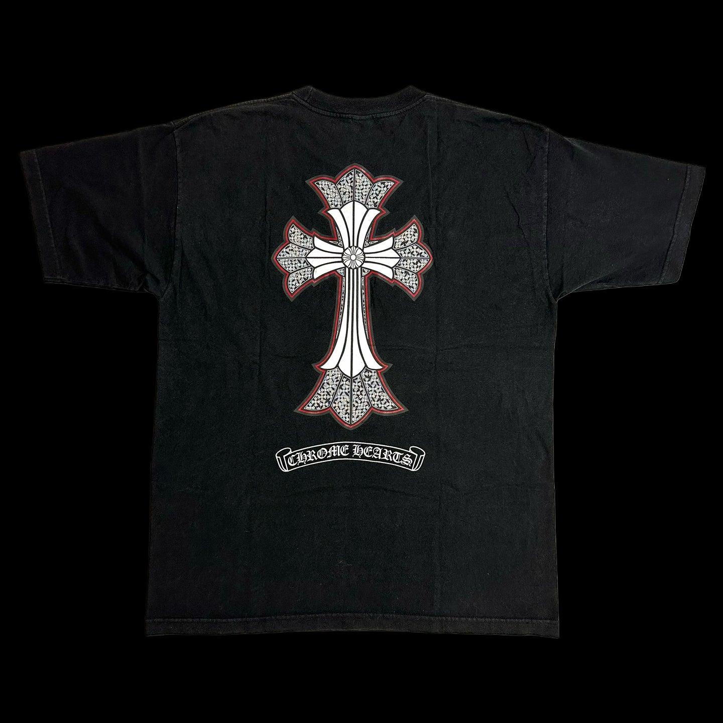 2000s chrome hearts double cross red outline tee