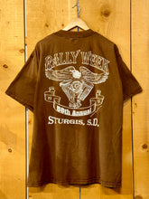 Load image into Gallery viewer, 1998 sturgis rally week eagle engine tee brown
