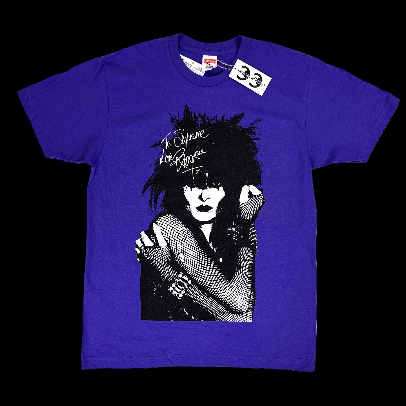 2014 supreme siouxsie tee purple sample tag