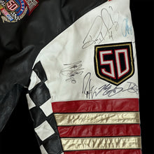 Load image into Gallery viewer, 1998 jeff hamilton nascar 50th ann leather racing jacket
