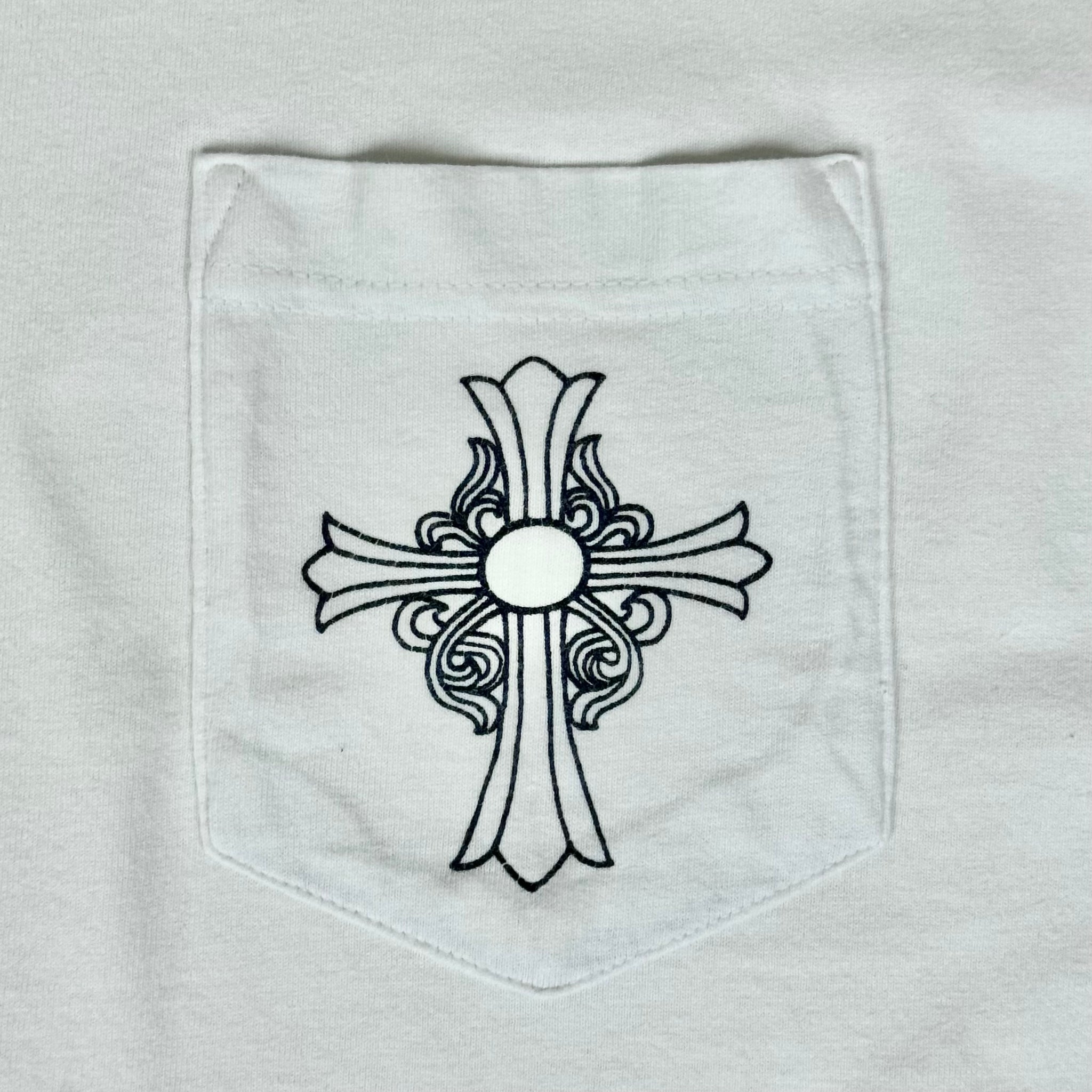 1990s chrome hearts cross pocket t bar side tee white – change clothes