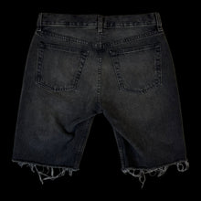 Load image into Gallery viewer, yeezy season 6 cut off black denim shorts
