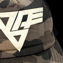 Load image into Gallery viewer, 2007 bape van halen logo camo trucker
