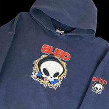 Load image into Gallery viewer, 2000s blind reaper ripper hoodie navy
