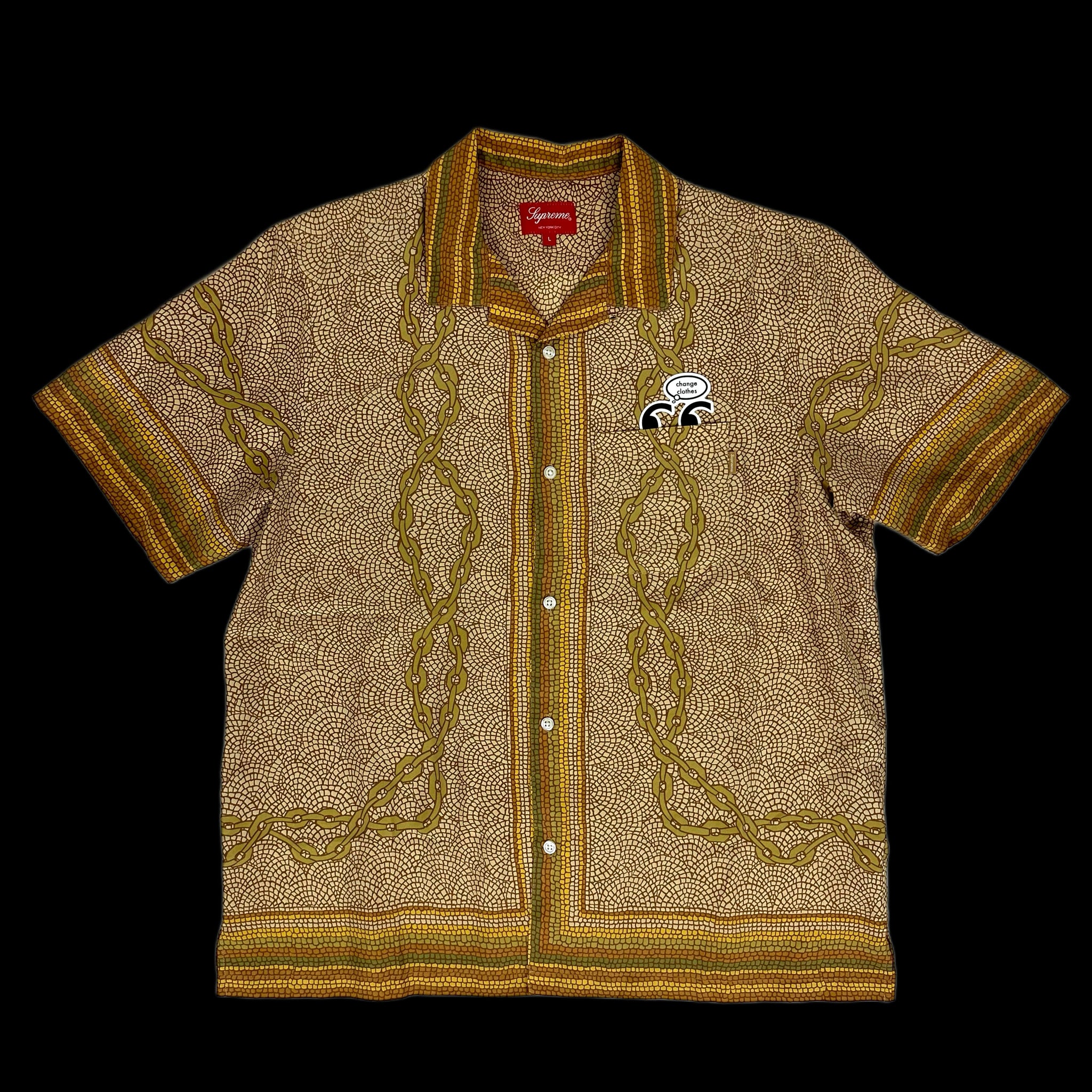 2020 supreme mosaic silk shirt – change clothes