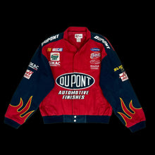 Load image into Gallery viewer, 2000s nascar dupont flame sleeves jacket
