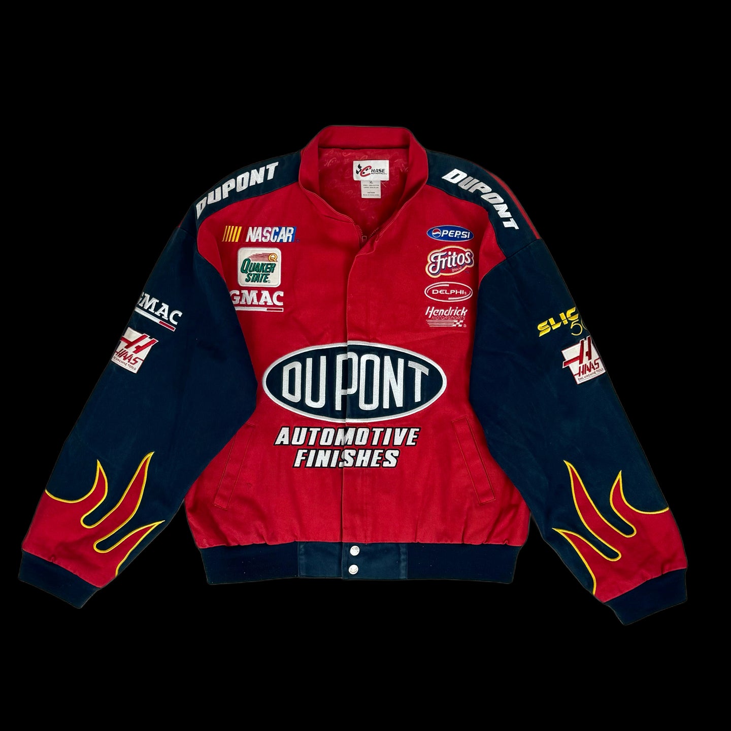 2000s nascar dupont flame sleeves jacket