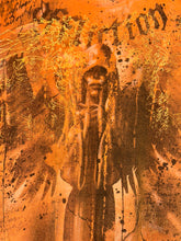 Load image into Gallery viewer, 2000s affliction winged reaper girl foil tee orange
