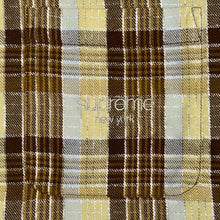 Load image into Gallery viewer, 2023 supreme metallic plaid button up shirt yellow
