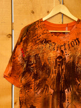 Load image into Gallery viewer, 2000s affliction winged reaper girl foil tee orange
