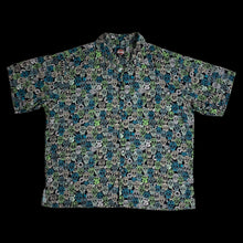 Load image into Gallery viewer, 2000s harley skulls &amp; gears hawaiian button up
