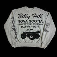 Load image into Gallery viewer, 2020 billy hill auto salvage rust in peace crewneck grey
