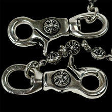 Load image into Gallery viewer, chrome hearts cross ball wallet chain .925 sterling silver double lobster clip
