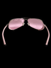 Load image into Gallery viewer, vintage chrome hearts chute sunglasses pink lenses leather silver frame
