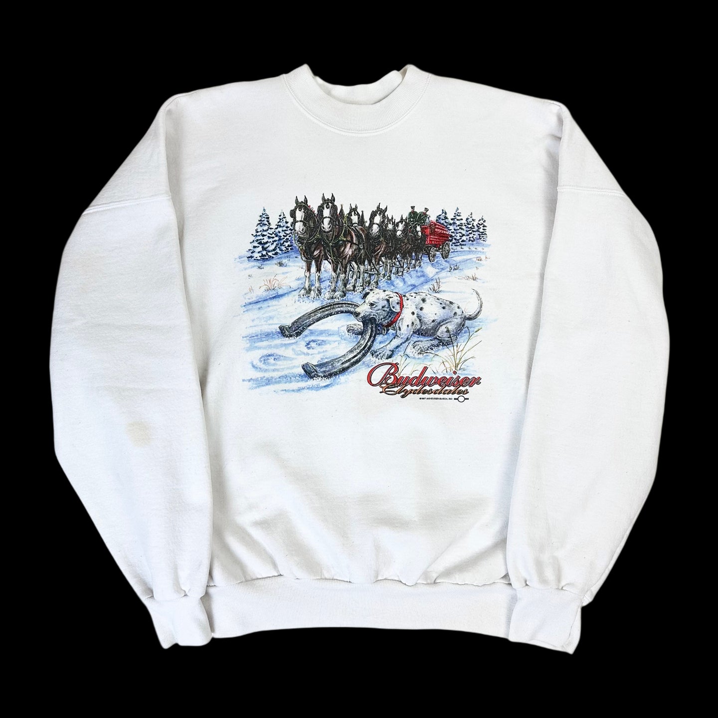 1997 budweiser clydesdales dalmatian sweatshirt